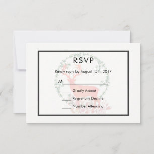 Reindeer Rustic Botanical Watercolor Wedding RSVP Card