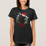 Reindeer Santa Hat Black Cat Christmas Lights Cute T-Shirt<br><div class="desc">Reindeer Santa Hat Black Cat Christmas Lights Cute Cat  1</div>