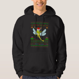 Reindeer Santa Hat Matching Ugly Dragonfly Christm Hoodie