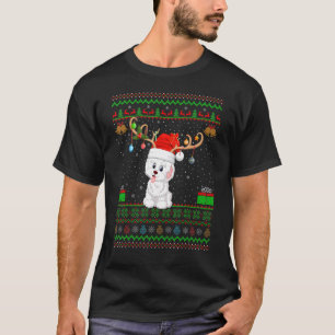 Reindeer Santa Hat Matching Ugly Havanese Christma T-Shirt