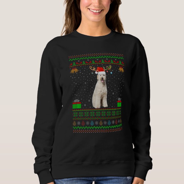 Reindeer Santa Hat Matching Ugly Labradoodle Chris Sweatshirt (Front)
