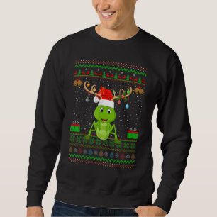 Reindeer Santa Hat Matching Ugly Mantis Christmas Sweatshirt