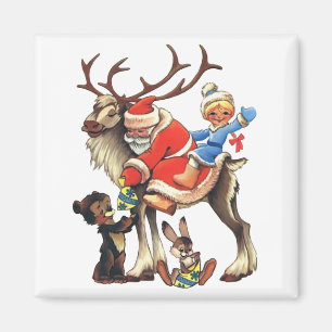 Reindeer Santa Magnet