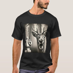 Reindeer Santa really exists surprised Selfie Chri T-Shirt