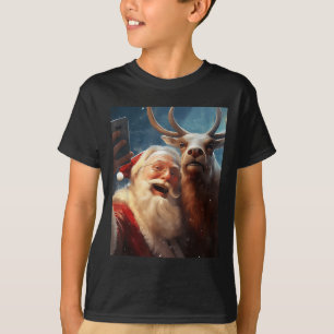 Reindeer Selfie Santa Christmas Funny Reindeer Xma T-Shirt