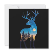 Reindeer silhouette Flat Holiday Card