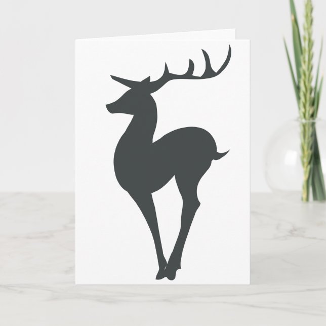 Reindeer Silhouette Holiday Card (Front)