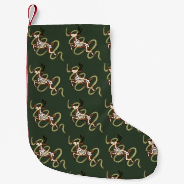 Reindeer Skeleton Small Christmas Stocking (Front)
