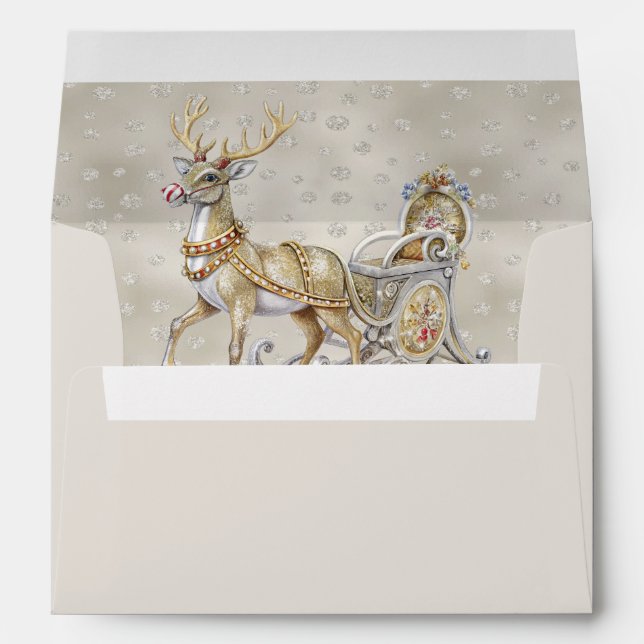 Reindeer Sleigh Holiday Envelope (Back (Bottom))