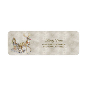 Reindeer Sleigh Return Address Label