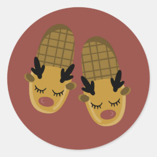 Reindeer Slippers Holiday Sticker