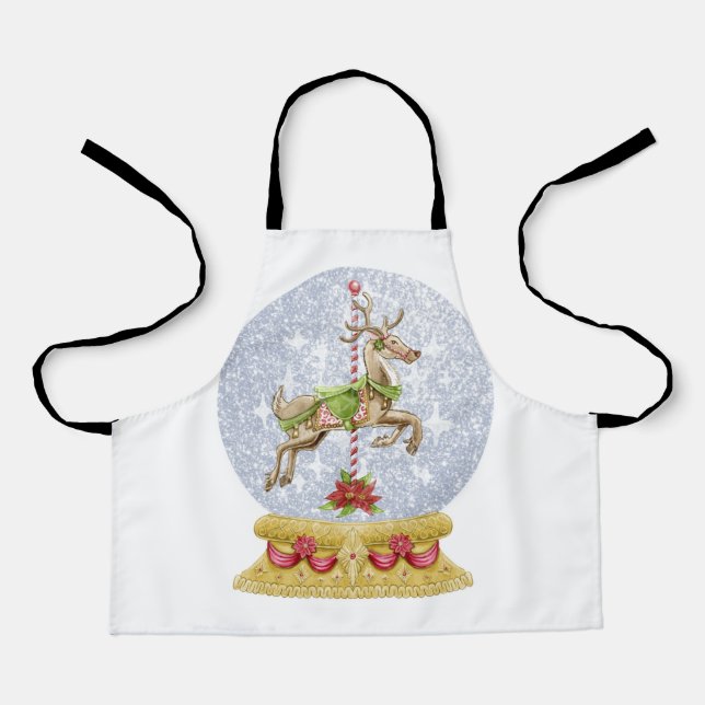 Reindeer snow globe apron (Front)