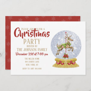 Reindeer snow globe         invitation