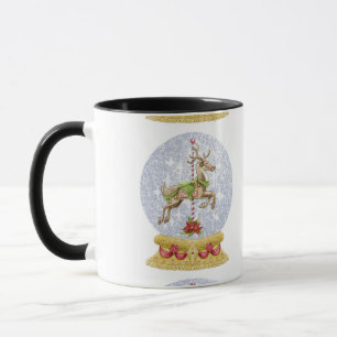 Reindeer snow globe mug