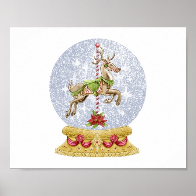 Reindeer snow globe poster (Front)