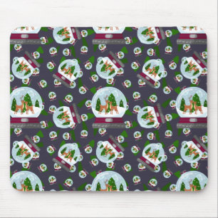 Reindeer & Snow Globes Mouse Pad