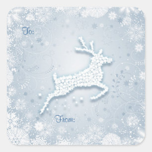 Reindeer Snowflakes Christmas gift tag Sticker
