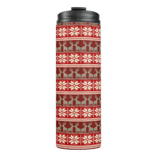 Reindeer Snowflakes Knit Look Tumbler