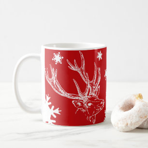 Reindeer & Snowflakes Red Mug