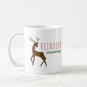 Reindeer & Snowflakes Reindeer Crossing Christmas Coffee Mug