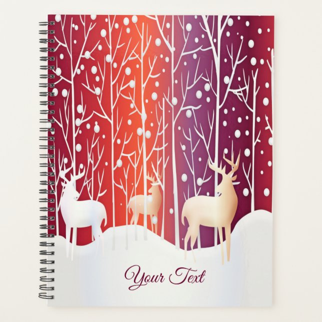 Reindeer Snowy Holiday Planner (Front)