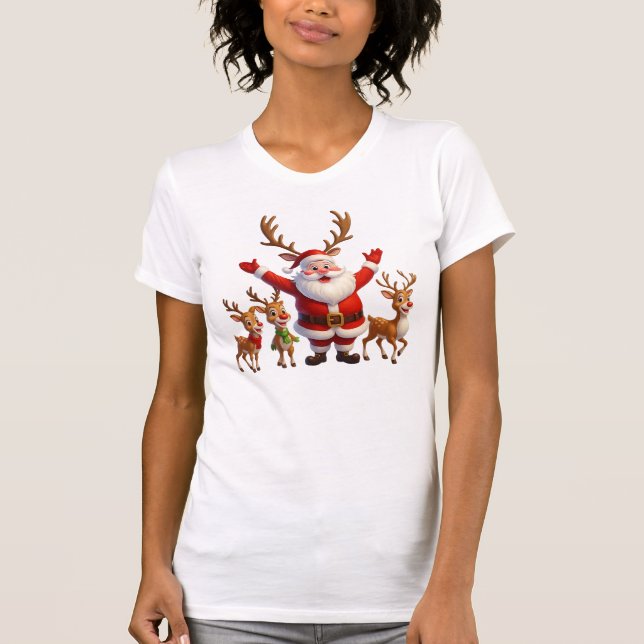Reindeer Squad Christmas T-Shirt (Front)