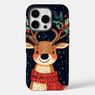 Reindeer Starry Christmas Twinkle Night iPhone 16 Pro Case