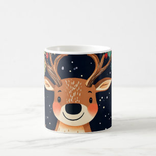 Reindeer Starry Christmas Twinkle Night Coffee Mug
