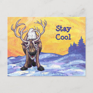 Reindeer Stationery Postcard