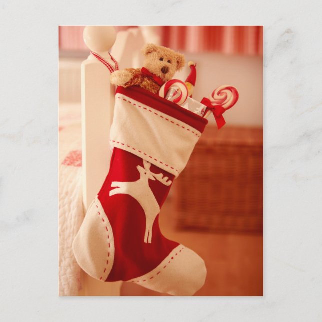 Reindeer Stocking Postcard (Front)