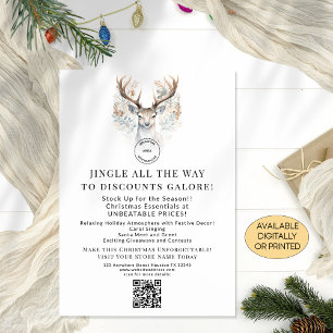 Reindeer Store Christmas Offers QR Printable Card