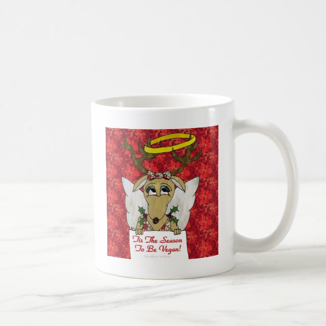 Reindeer Tis The Season to Be Vegan Gifts Apparel Coffee Mug (Right)