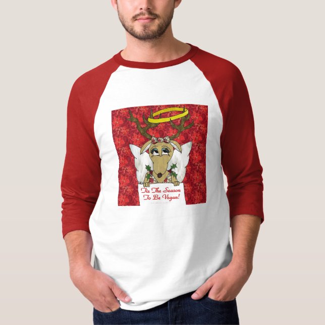 Reindeer Tis The Season to Be Vegan Gifts Apparel T-Shirt (Front)