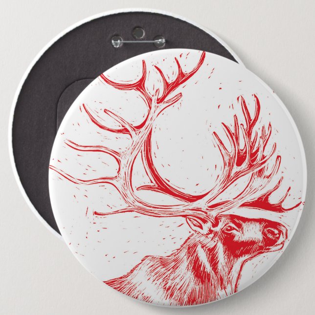 Reindeer Toile de Jouy Colossal Button (Front & Back)