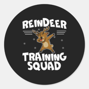 Reindeer Training Squad Deer Team Xmas Running New Classic Round Sticker