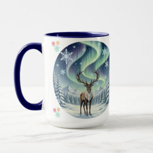  Reindeer Under the Northern Lights Mug – Elegant 