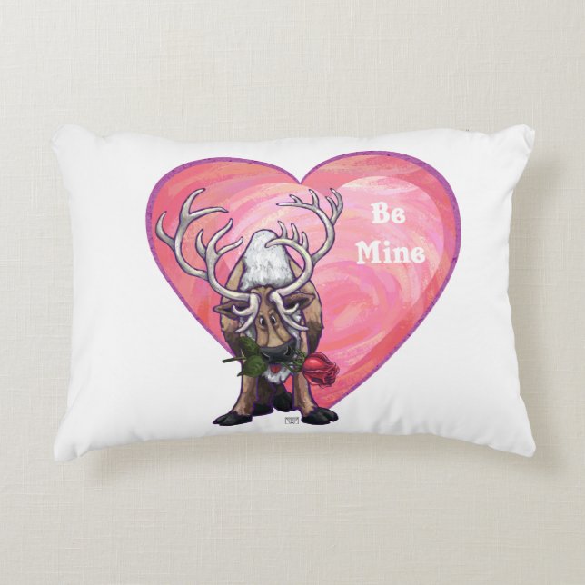 Reindeer Valentine's Day Decorative Cushion (Front)
