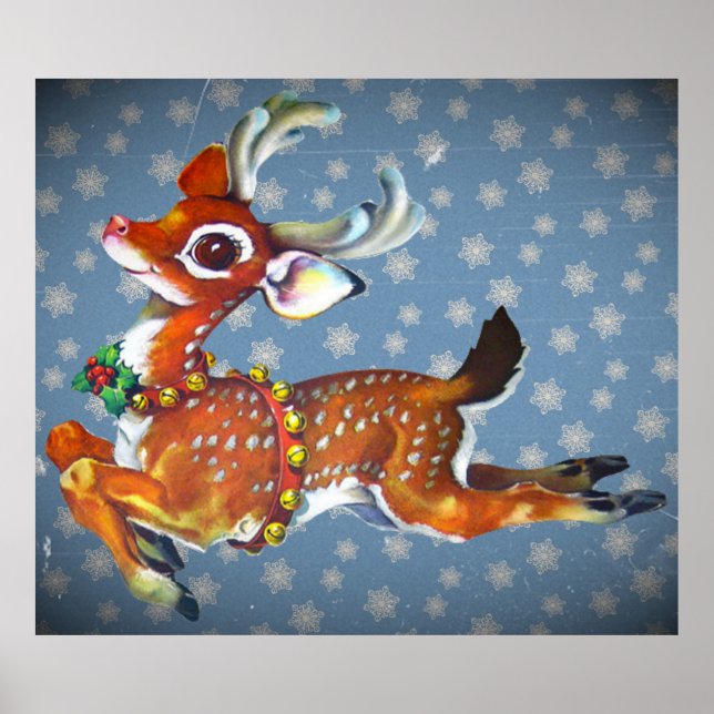 reindeer vintage art poster (Front)