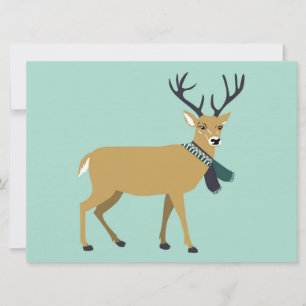 Reindeer Wearing a Winter Scarf (Christmas Animal) Card
