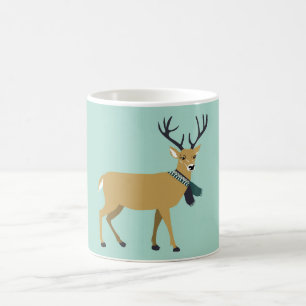 Reindeer Wearing a Winter Scarf (Christmas Animal) Coffee Mug