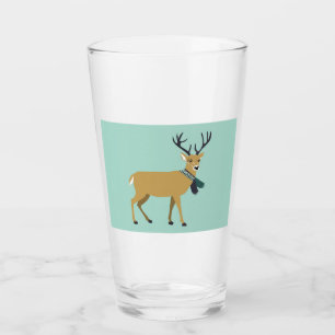 Reindeer Wearing a Winter Scarf (Christmas Animal) Glass