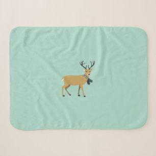 Reindeer Wearing a Winter Scarf (Christmas Animal) Sherpa Blanket