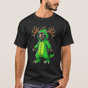 Reindeer Wearing Dinosaur Costume Halloween Cospla T-Shirt