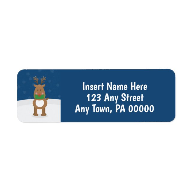 Reindeer Wearing Face mask Return Address Label (Front)