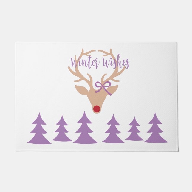 Reindeer Winter Home Decor Doormat (Front)