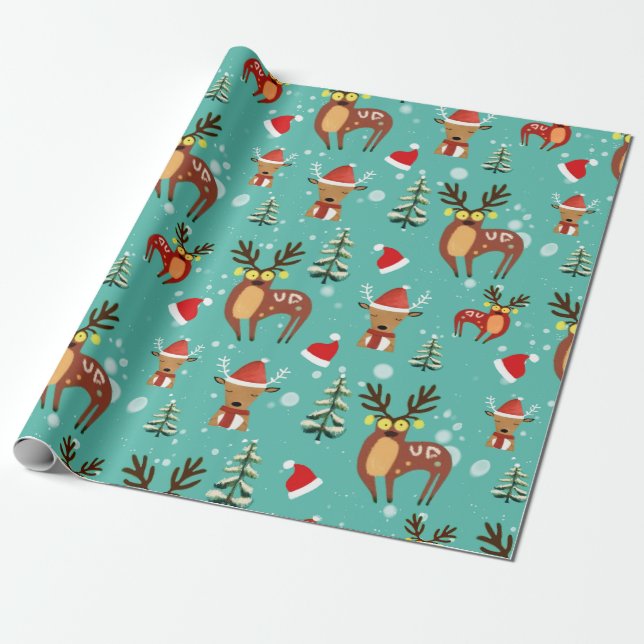 Reindeer Winter Magic Wrapping Paper (Unrolled)