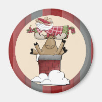Reindeer with Antlers Stuck in the Chimney
