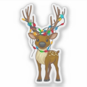 Reindeer with Christmas Lights on Antlers
