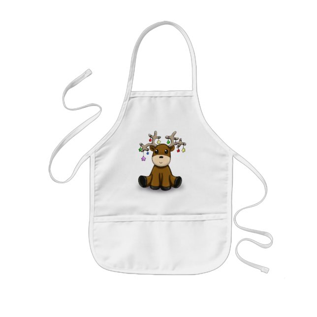Reindeer with Coloured Stars Kids Apron (Front)