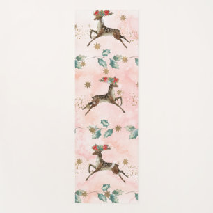 Reindeer With Flowers In Antlers Pattern Yoga Mat